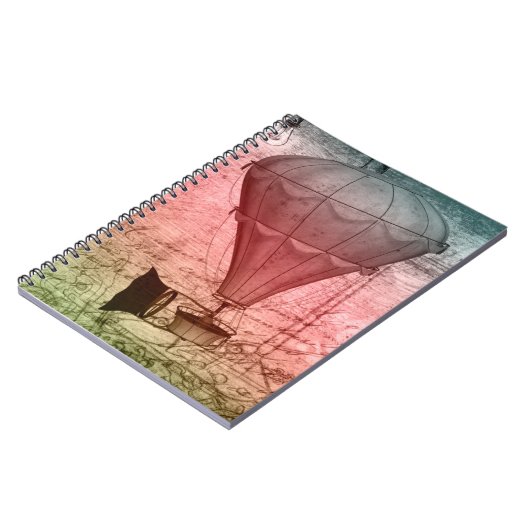 Steampunk ballon Schets Hardcover Notitieboek (Linkerzijde)