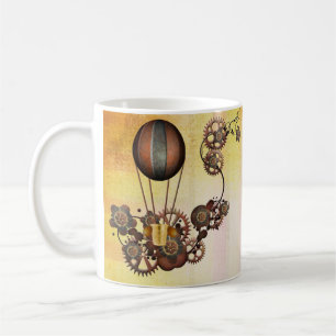 Steampunk Balloon Antiek Geel Koffiemok