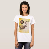 Steampunk Balloon Antiek Geel T-shirt (Voorkant volledig)