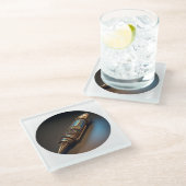 Steampunk balpen glazen onderzetter (Schuin)