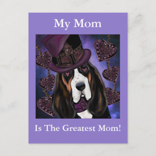 STEAMPUNK Basset Hound Briefkaart