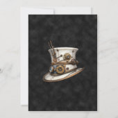Steampunk Beige Personalized Wedding Invitation Kaart (Achterkant)