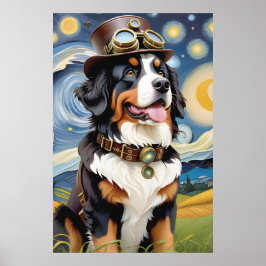 Steampunk Berner Berghond Poster