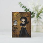 Steampunk Bibliophile Briefkaart (Staand voorkant)