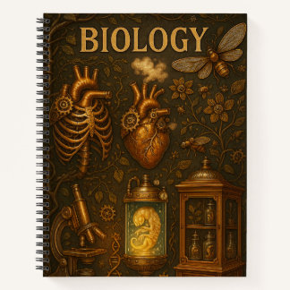 Steampunk Biology. Vintage Anatomy & Botanical. Notitieboek