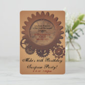 Steampunk Birthday Invites Kaart (Staand voorkant)