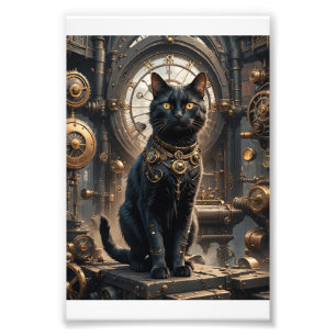 Steampunk Black Cat 1 Foto Afdruk