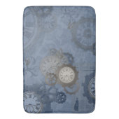 Steampunk blauw afdrukken badmat (Voorkant Verticaal)
