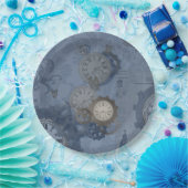 Steampunk blauwdruk papieren bordje (Feest)