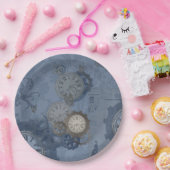 Steampunk blauwdruk papieren bordje (Feest)