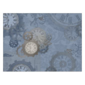 Steampunk blauwe  afdruk tafelkleed (Voorkant (Horizontaal))