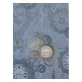 Steampunk blauwe  afdruk tafelkleed (Voorkant)
