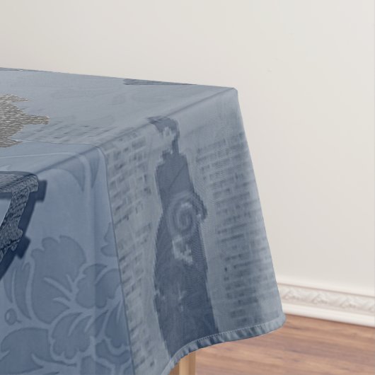 Steampunk blauwe  afdruk tafelkleed (Voorbeeld)