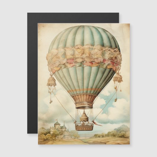  Steampunk Blauwe Hete Luchtballon (Voorkant / Achterkant)