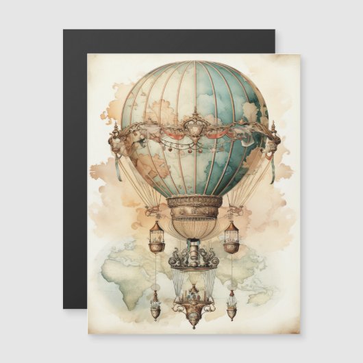  Steampunk Blauwe Hete Luchtballon (2) (Voorkant / Achterkant)