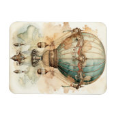Steampunk Blauwe Hete Luchtballon (2) Magneet (Horizontaal)