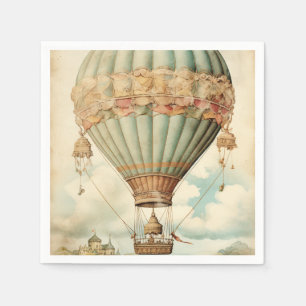 Steampunk Blauwe Hete Luchtballon Servet