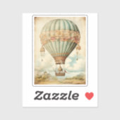  Steampunk Blauwe Hete Luchtballon Sticker (Vel)