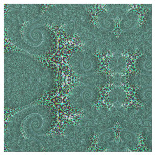 Steampunk Blauwgroen gepotte octopus Fine Fractal Stof