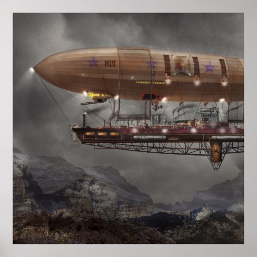 Steampunk - Blimp - Airship Maximus Poster (Voorkant)