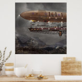 Steampunk - Blimp - Airship Maximus Poster (Keuken)