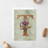 Steampunk Bloembrief T Notitiekaarten Notitiekaartje (Voorkant / Achterkant in situ)