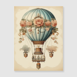  Steampunk Bloemen Blauwe Hete Luchtballon