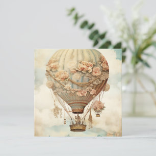  Steampunk Bloemen Blauwe Hete Luchtballon (2)