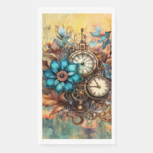 Steampunk Bloemen Decoratief Servet