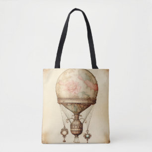  Steampunk Bloemen Hete Luchtballon Draagtas