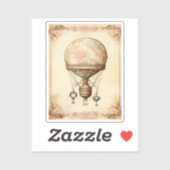  Steampunk Bloemen Hete Luchtballon Sticker (Vel)