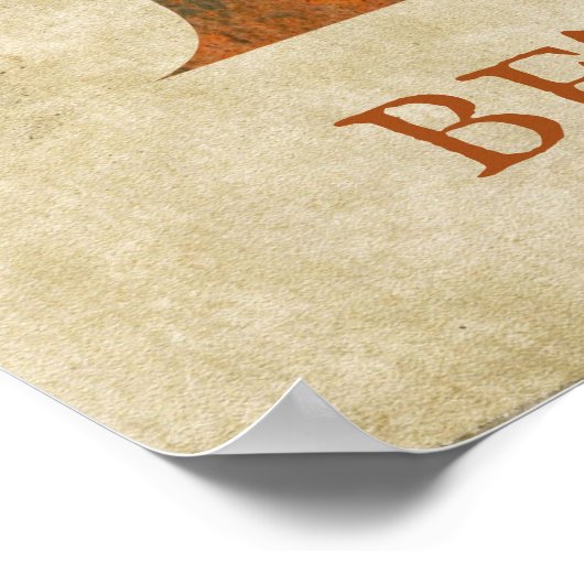 Steampunk Bloemletter B Poster (Hoek)