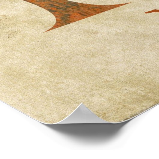 Steampunk Bloemletter N Poster (Hoek)