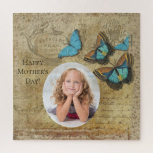  Steampunk Blue Butterflies Moederdag Legpuzzel