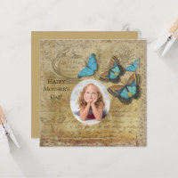 Steampunk Blue Butterflies op het perkament