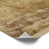  Steampunk Blue Butterflies op het perkament Poster (Hoek)