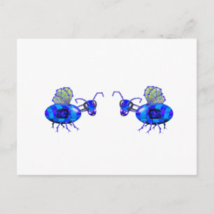 steampunk bluebeien briefkaart