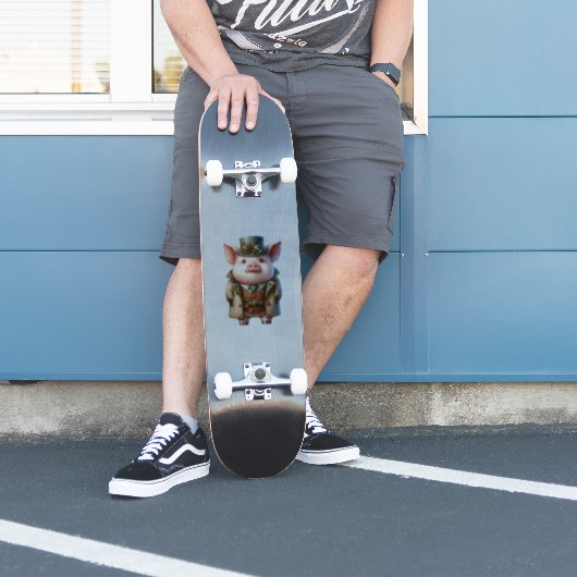 Steampunk Boar Transparante Sticker (Skater)