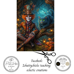 Steampunk-bos Tovenaar Magische Kat Decoupage Tissuepapier