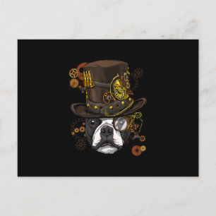 Steampunk Boston Terrier Dog Shirt Steampunk Lover Aankondigingskaart