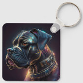 Steampunk Boxer Dog Sleutelhanger (Achterkant)