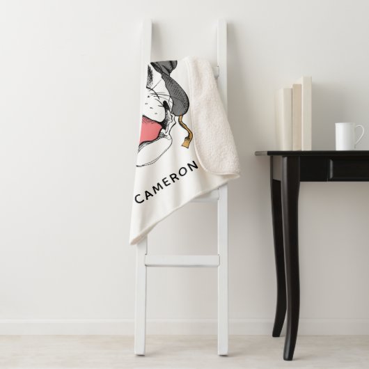 Steampunk Boxer | Jouw namen toevoegen Sherpa Deken (In situ)