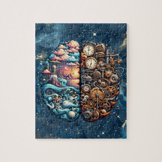 Steampunk brainstormpuzzel legpuzzel (Verticaal)