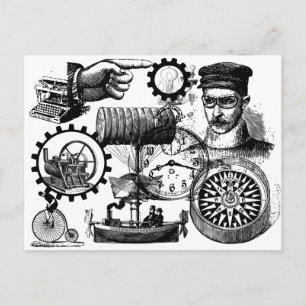 steampunk briefkaart