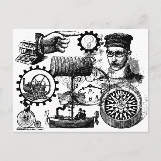 steampunk briefkaart (Voorkant)