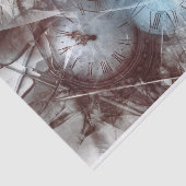 Steampunk Bright Blauw oog en klokken Tissuepapier (Detail)