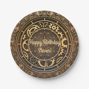 Steampunk Bronze Gears Filigree  Papieren Bordje