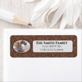 Steampunk Brown & White Gears Return Address Etiket (Insitu)