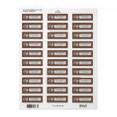 Steampunk Brown & White Gears Return Address Etiket (Full Sheet)