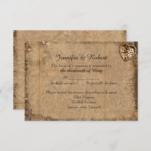  Steampunk Bruid Bruiloft Reactie Kaart (Voorkant / Achterkant)